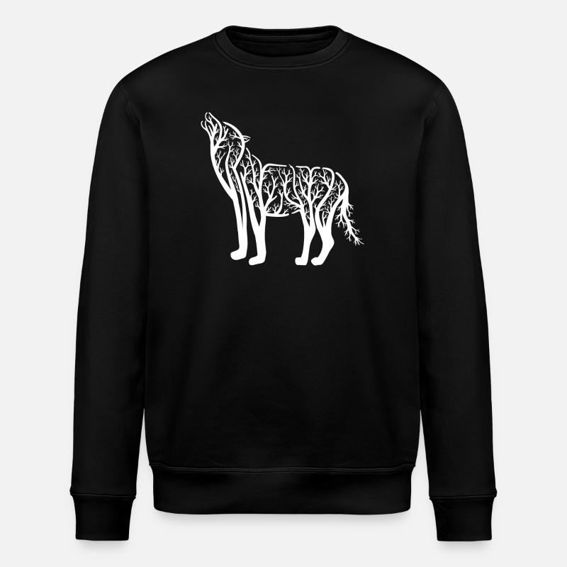 Silhouette de la forêt de loups hurlants Chemise Nature sauvage - Sweat bio ROLLER Stanley/Stella Unisexe - noir