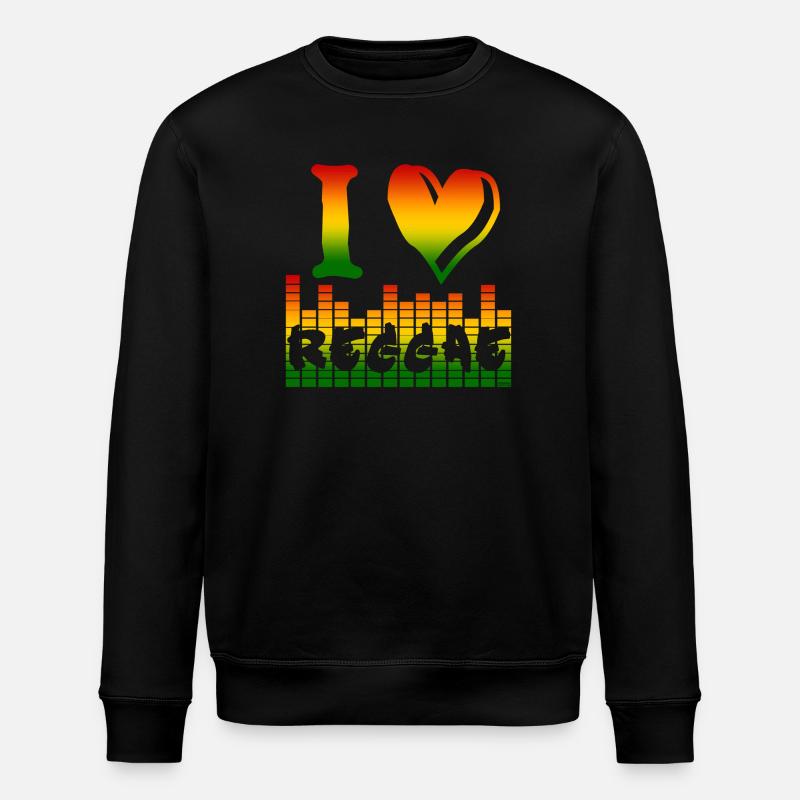 I Love Reggae Regenbogen - Stanley/Stella Unisex Bio-Sweatshirt ROLLER - Schwarz