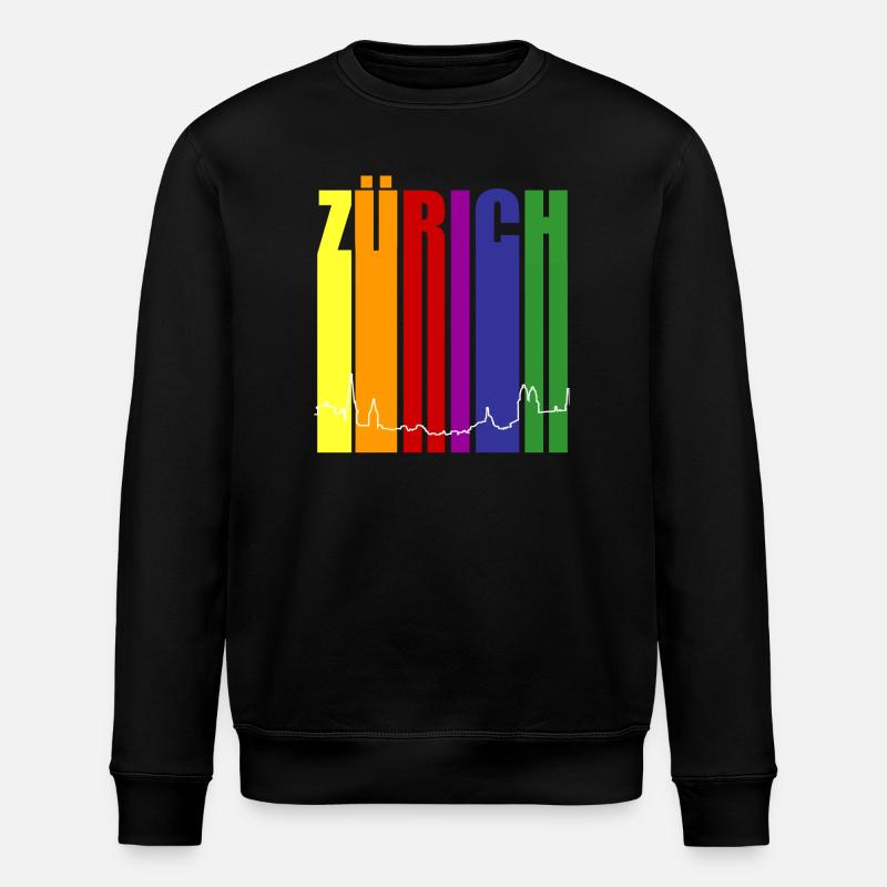 Zürich Pride Regenbogen - Stanley/Stella Unisex Bio-Sweatshirt ROLLER - Schwarz
