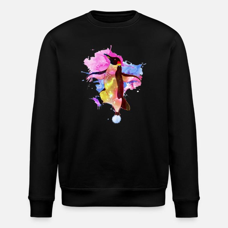 Kosmischer Pinguin Aquarell - Stanley/Stella Unisex Bio-Sweatshirt ROLLER - Schwarz