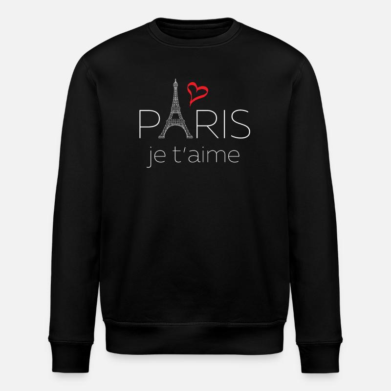 Paris Je T'aime - Stanley/Stella ROLLER Unisex Organic Sweatshirt - black