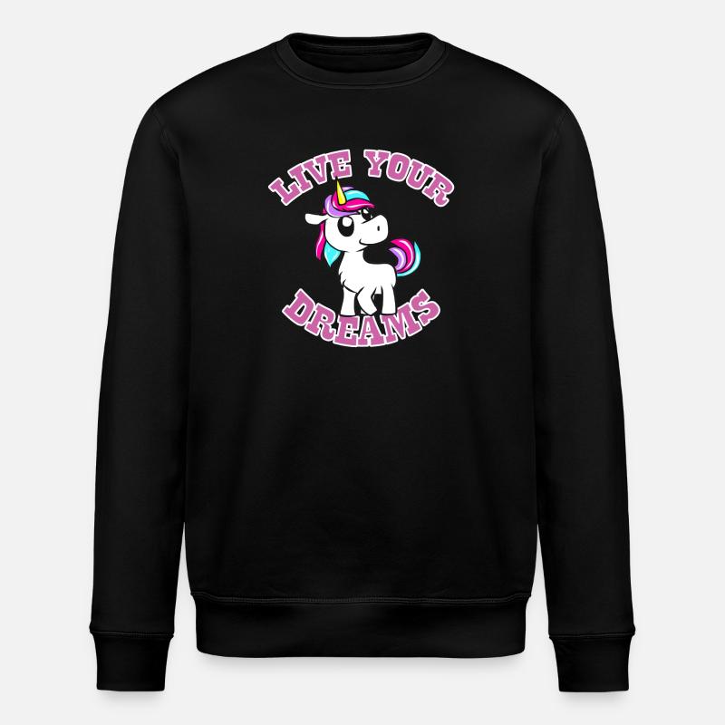 unicorn - Stanley/Stella ROLLER Unisex Organic Sweatshirt - black