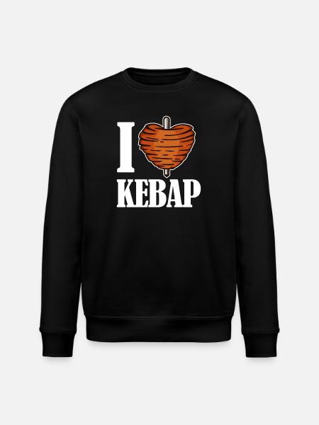I love kebab kebab kebab heart saying Funny - Stanley/Stella ROLLER Unisex Organic Sweatshirt - black