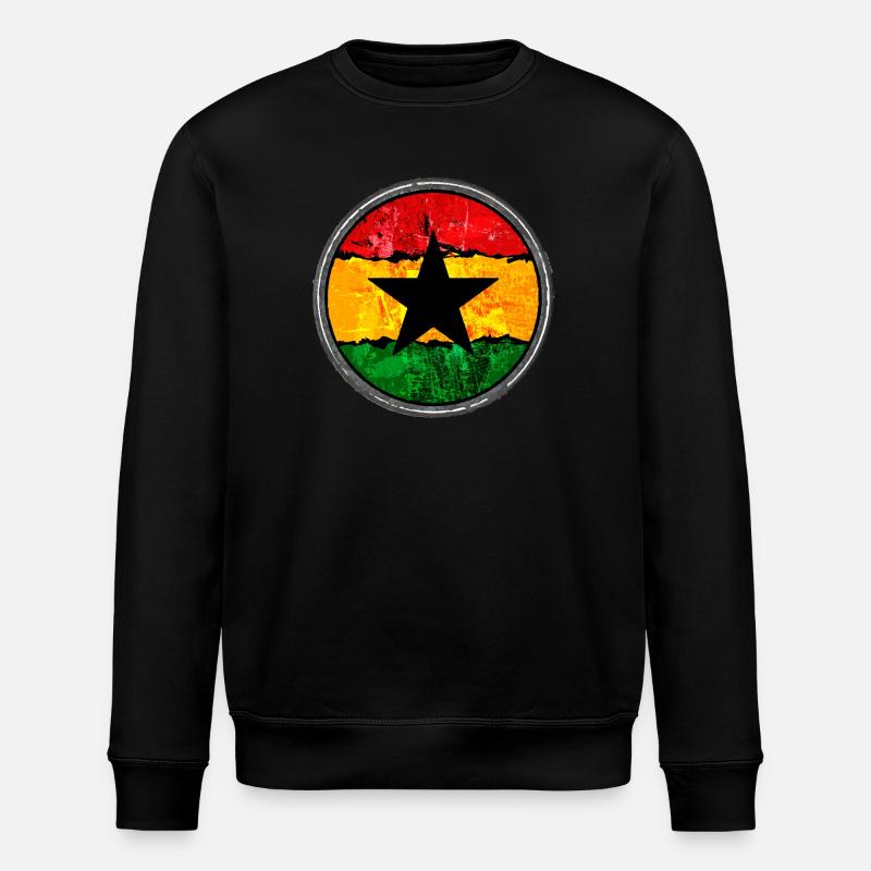Rasta  mit Stern - Stanley/Stella Unisex Bio-Sweatshirt ROLLER - Schwarz