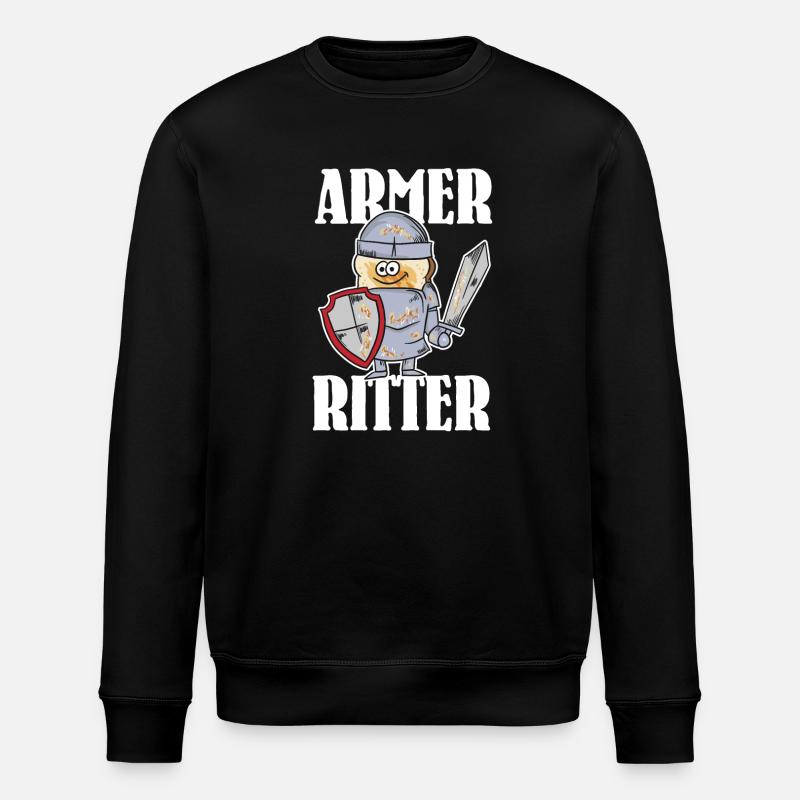 Armer Ritter, Frech Toast - Stanley/Stella Unisex Bio-Sweatshirt ROLLER - Schwarz
