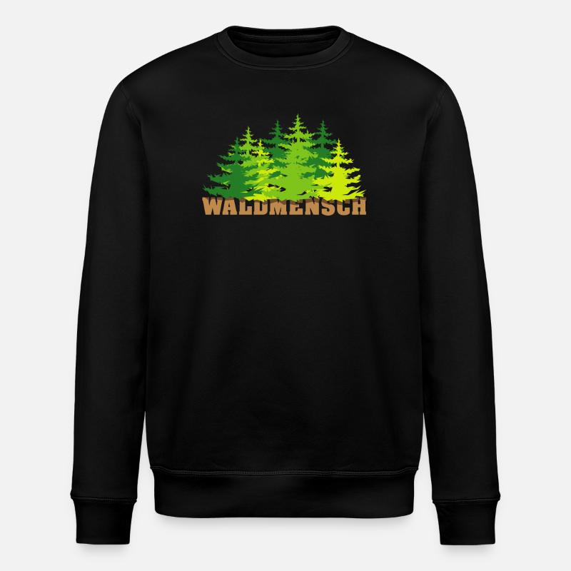 waldmensch wälder baum bäume geschenkidee - Stanley/Stella Unisex Bio-Sweatshirt ROLLER - Schwarz