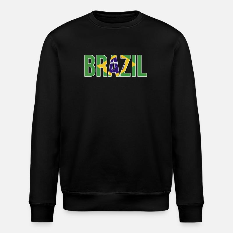 Brazilian flag typography - Stanley/Stella ROLLER Unisex Organic Sweatshirt - black
