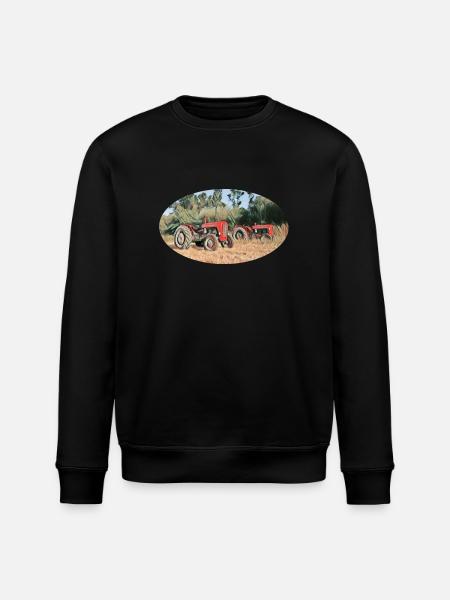 Tracteurs rouges sur le terrain - Sweat bio ROLLER Stanley/Stella Unisexe - noir