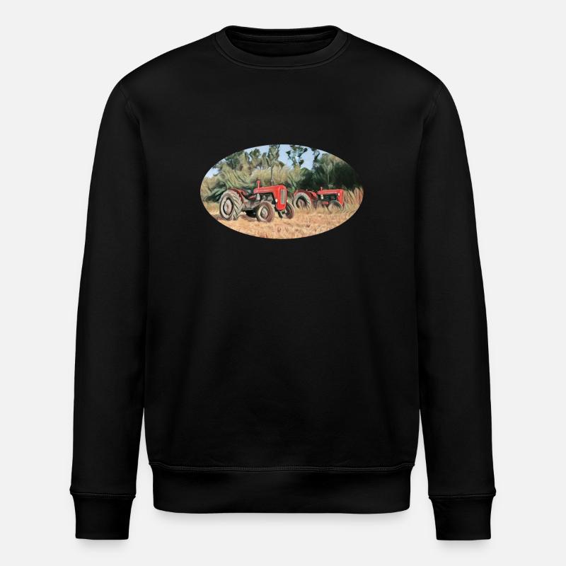 Tracteurs rouges sur le terrain - Sweat bio ROLLER Stanley/Stella Unisexe - noir