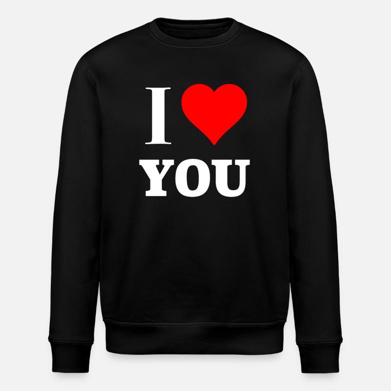 Je t’aime Cœur Design - Sweat bio ROLLER Stanley/Stella Unisexe - noir