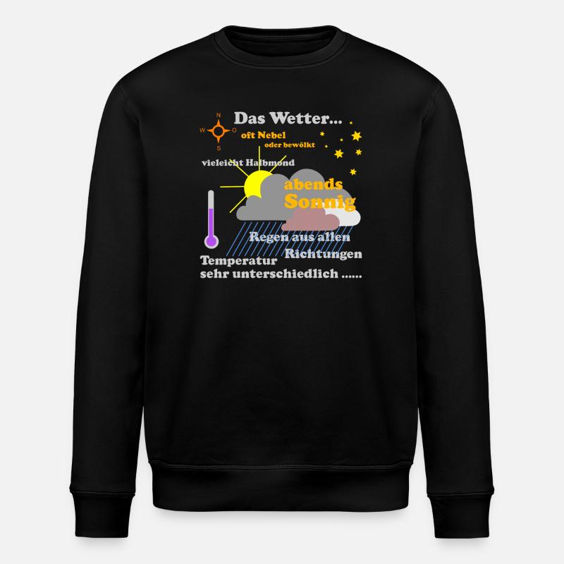 Die Wetterkarte - Stanley/Stella Unisex Bio-Sweatshirt ROLLER - Schwarz