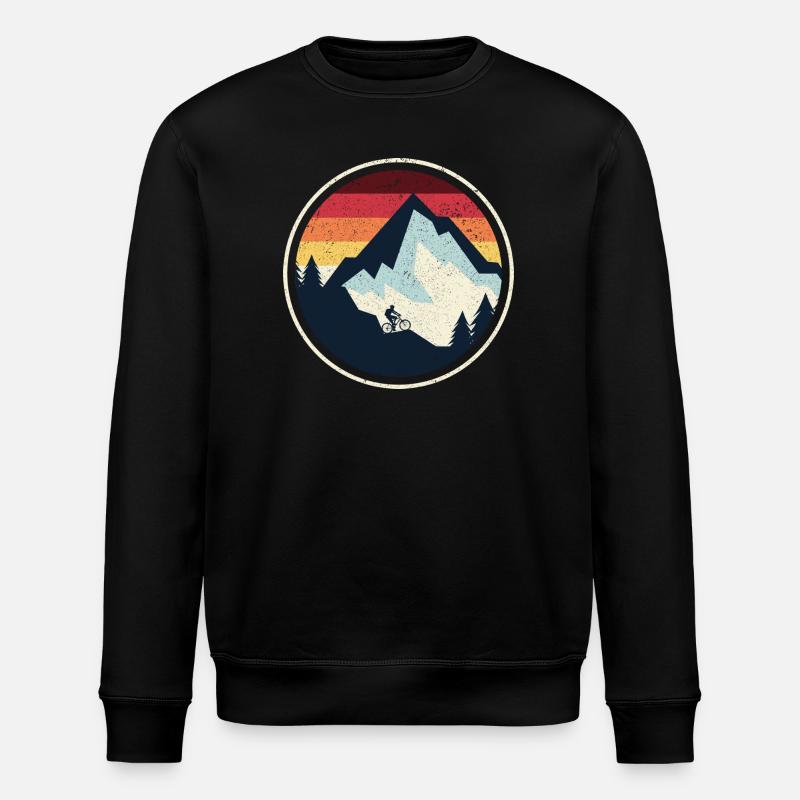 Sunset Peak MTB Silhouette - Stanley/Stella ROLLER Unisex Organic Sweatshirt - black