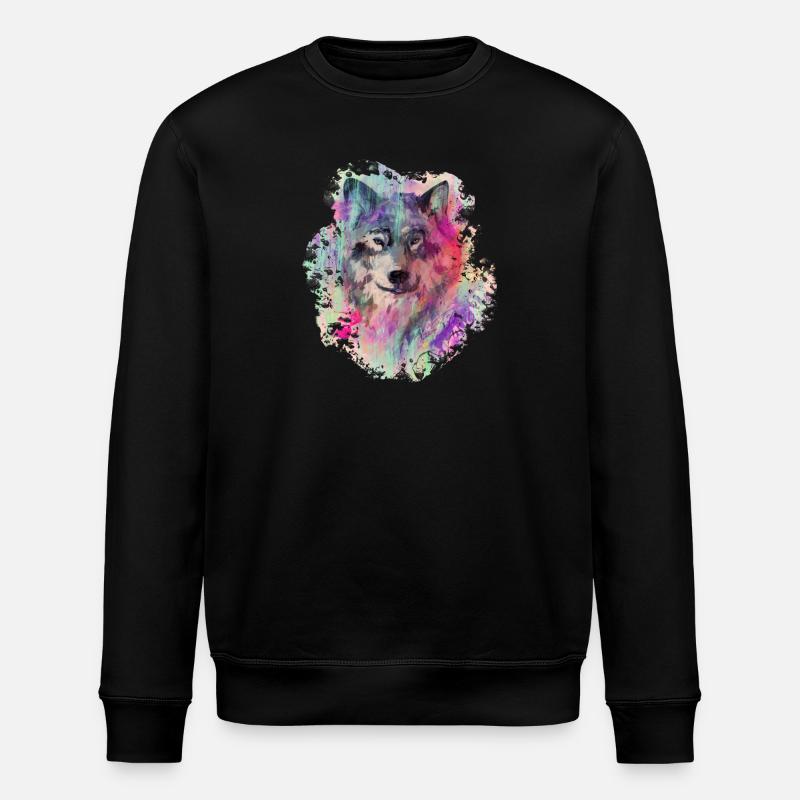 Wolf im Norden Colour version - Stanley/Stella Unisex Bio-Sweatshirt ROLLER - Schwarz