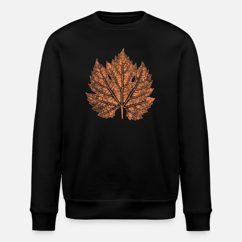 Wein / Blatt / Herbst  - Stanley/Stella Unisex Bio-Sweatshirt ROLLER - Schwarz
