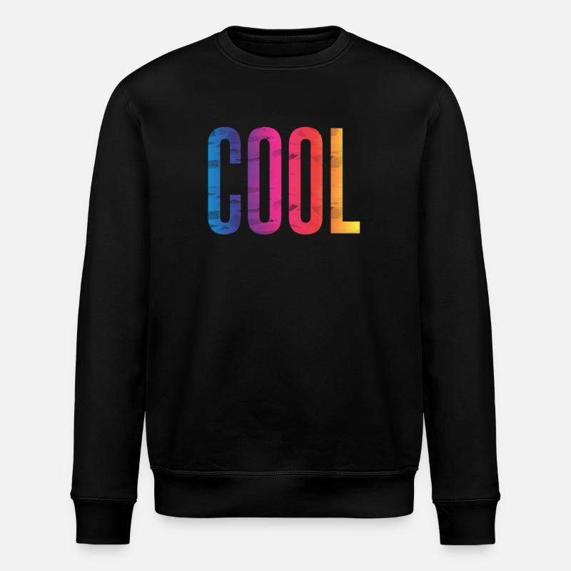 COOL Gradient Wood Text - Stanley/Stella ROLLER Unisex Organic Sweatshirt - black