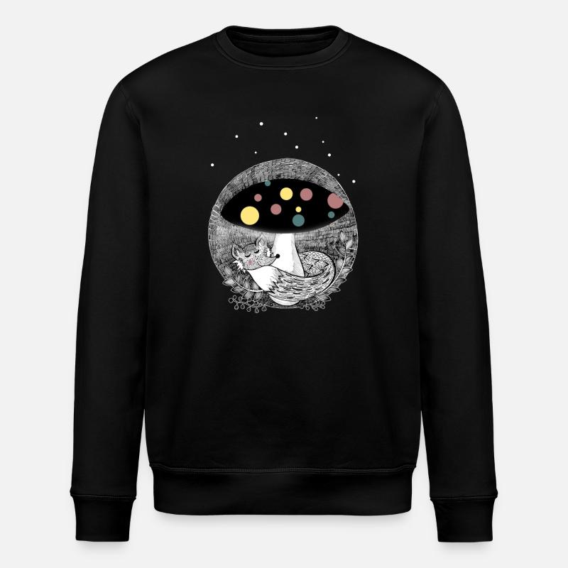 Illustration de renard mignon - Sweat bio ROLLER Stanley/Stella Unisexe - noir