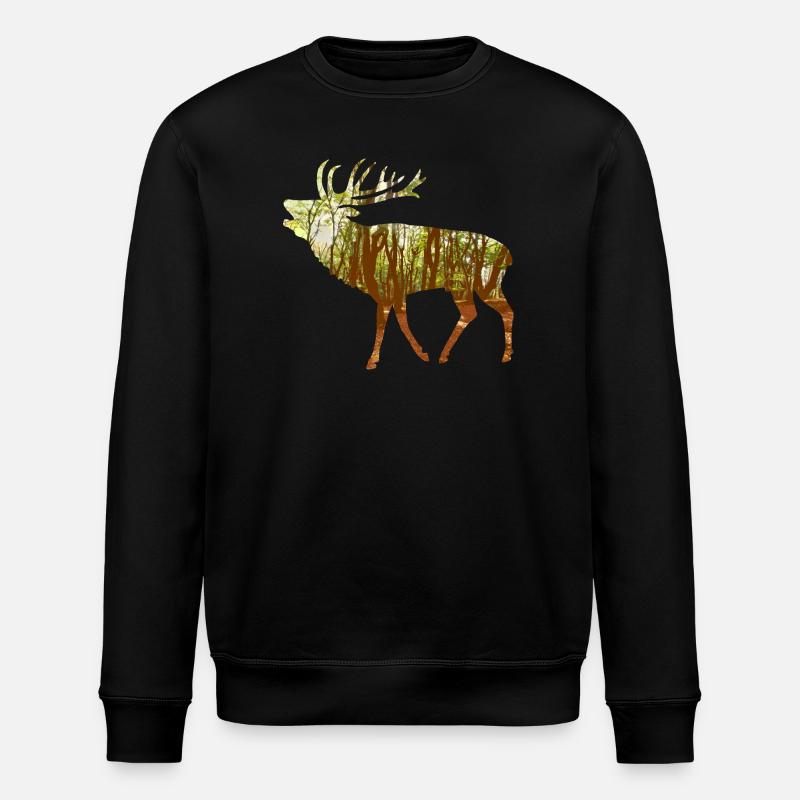 deer - Stanley/Stella ROLLER Unisex Organic Sweatshirt - black