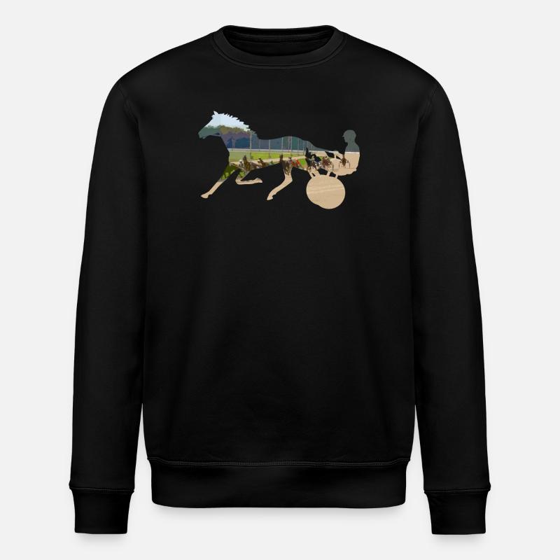 traber rennen trabrennen - Stanley/Stella Unisex Bio-Sweatshirt ROLLER - Schwarz