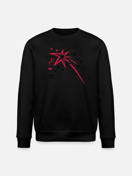 Feuerwerk mit vielen Sternen - Stanley/Stella Unisex Bio-Sweatshirt ROLLER - Schwarz