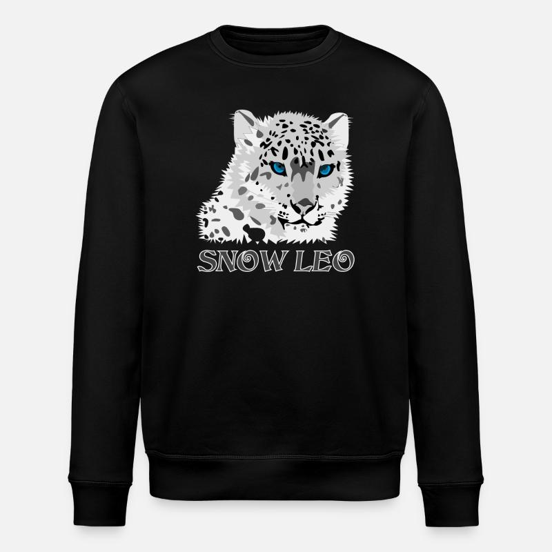 Snow Leopard Big Cat - Stanley/Stella ROLLER Unisex Organic Sweatshirt - black