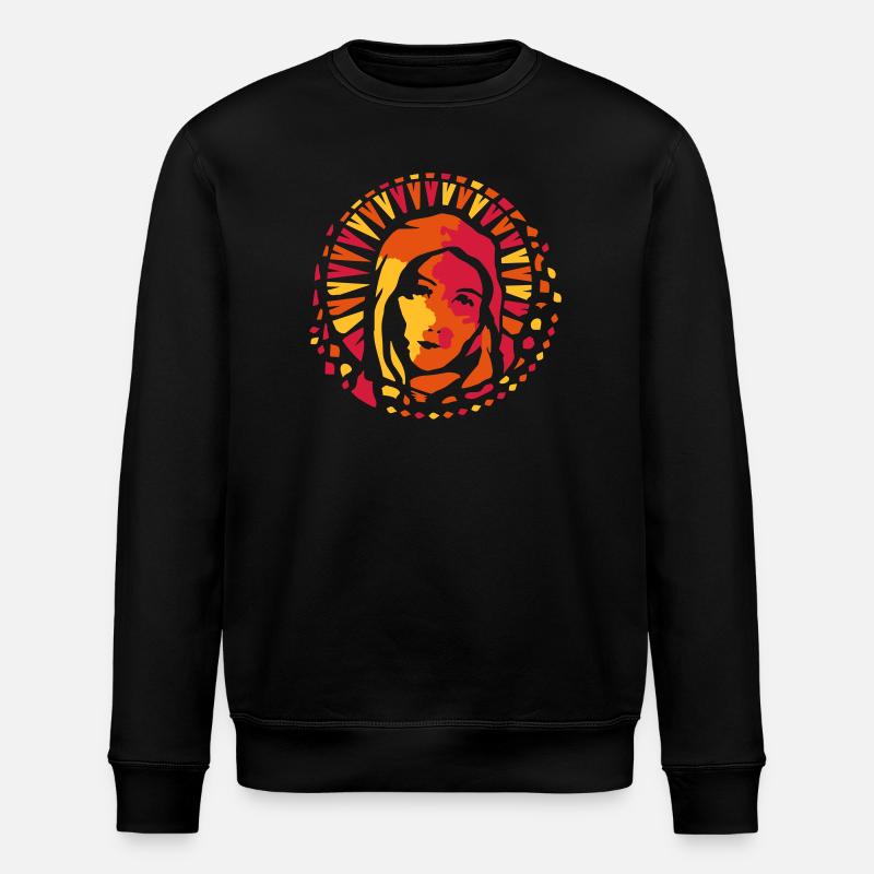 Kirchenfenster Stil Maria Mutter Gottes - Stanley/Stella Unisex Bio-Sweatshirt ROLLER - Schwarz