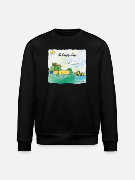 Janosch Günter Kastenfrosch & Tigerente Happy Day - Stanley/Stella Unisex Bio-Sweatshirt ROLLER - Schwarz