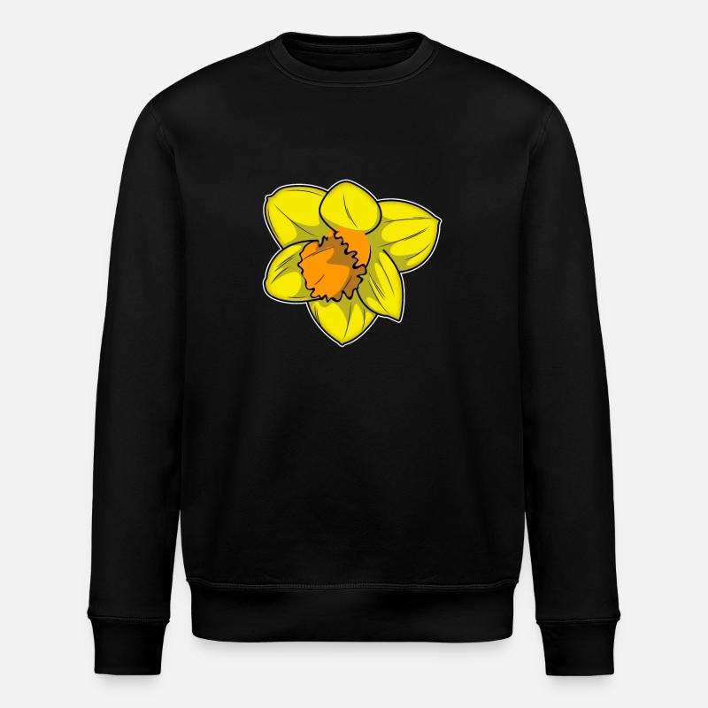 Vibrant daffodil with warm hues - Stanley/Stella ROLLER Unisex Organic Sweatshirt - black