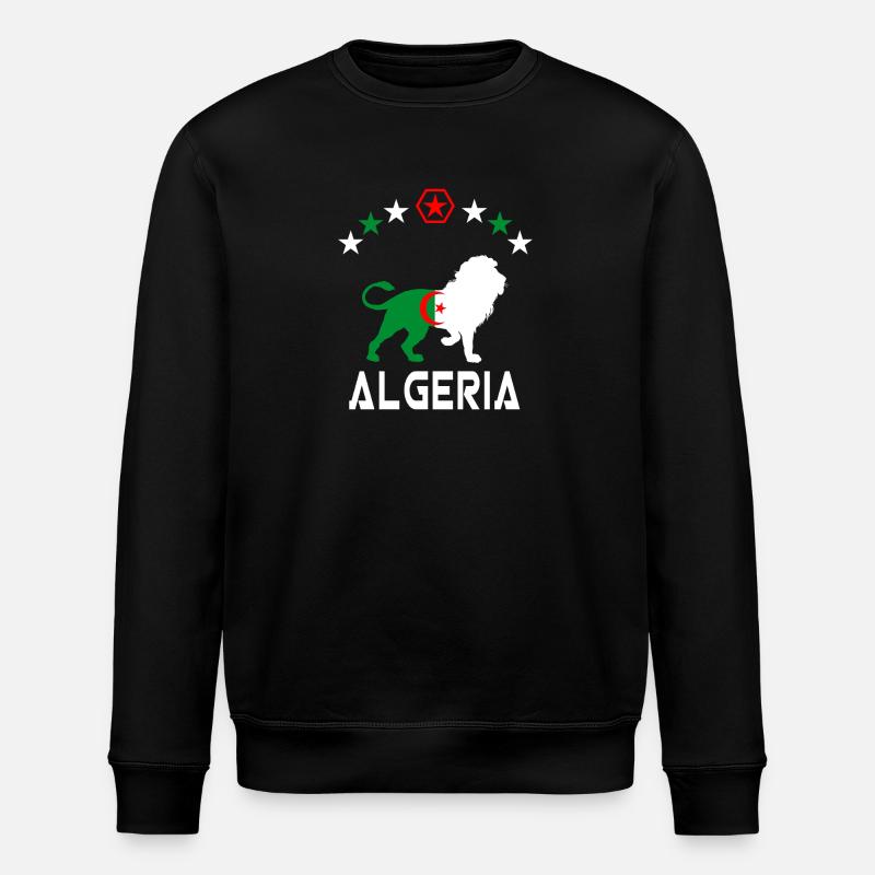 Algeria Lion Flags Design/ Gift - Stanley/Stella ROLLER Unisex Organic Sweatshirt - black
