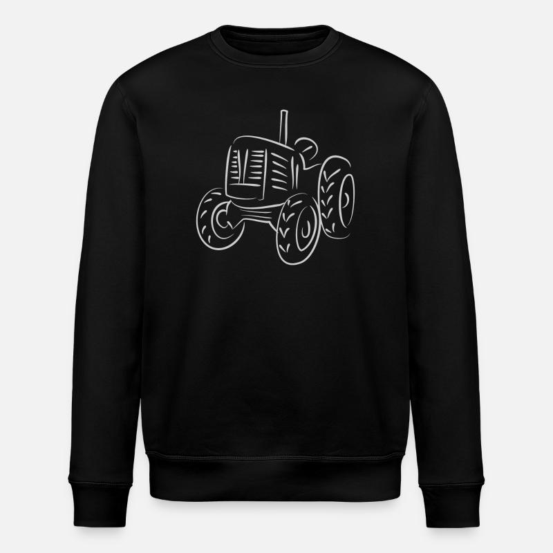 Tractor Drawing - Stanley/Stella ROLLER Unisex Organic Sweatshirt - black