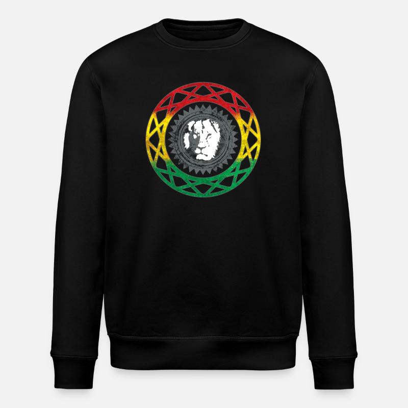 Löwengesicht im Rasta-Mandala-Stil - Stanley/Stella Unisex Bio-Sweatshirt ROLLER - Schwarz