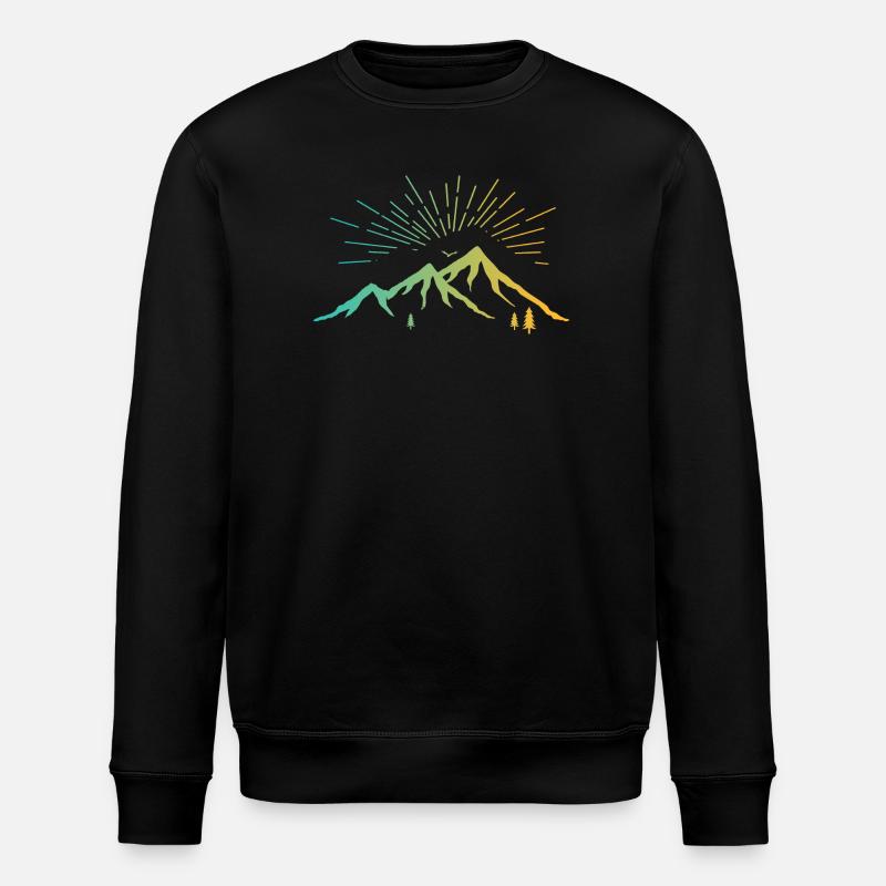 Strahlende Berge - Stanley/Stella Unisex Bio-Sweatshirt ROLLER - Schwarz