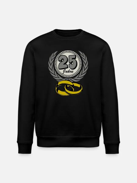 Silver Wedding Anniversary ,25 Years , Marriage ,Wedding Anniversary,(25) - Stanley/Stella ROLLER Unisex Organic Sweatshirt - black