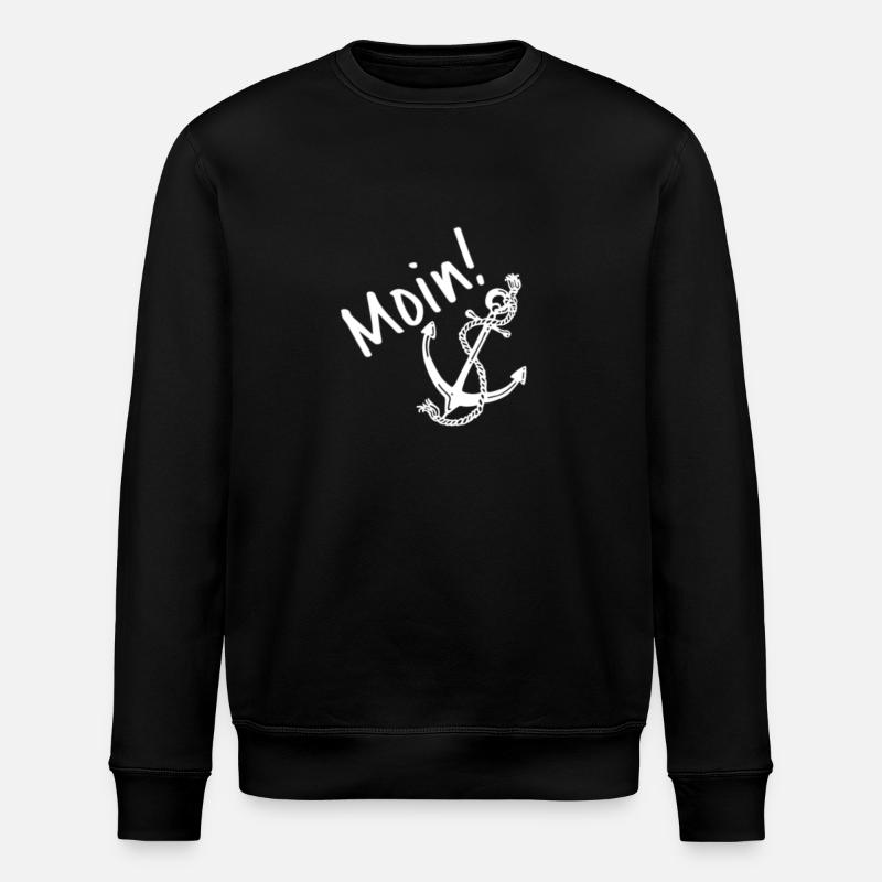 Moin Anker Nautik Design - Stanley/Stella Unisex Bio-Sweatshirt ROLLER - Schwarz