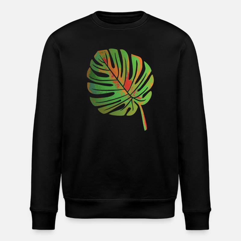 Monstera leaf - Stanley/Stella ROLLER Unisex Organic Sweatshirt - black