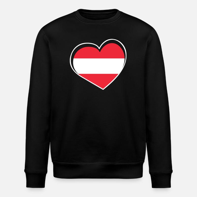 Austria heart - Stanley/Stella ROLLER Unisex Organic Sweatshirt - black