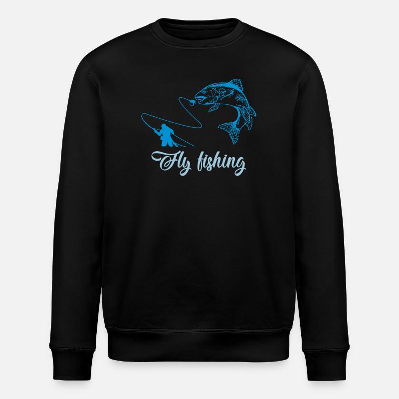Fliegenfischen Fisch - Stanley/Stella Unisex Bio-Sweatshirt ROLLER - Schwarz