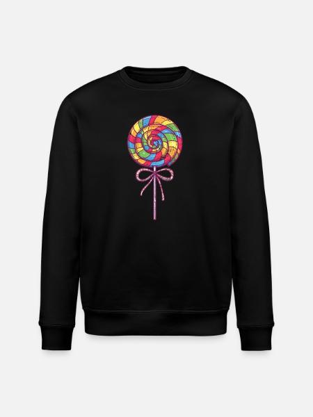 Candy cane Sweet lollipop - Stanley/Stella ROLLER Unisex Organic Sweatshirt - black