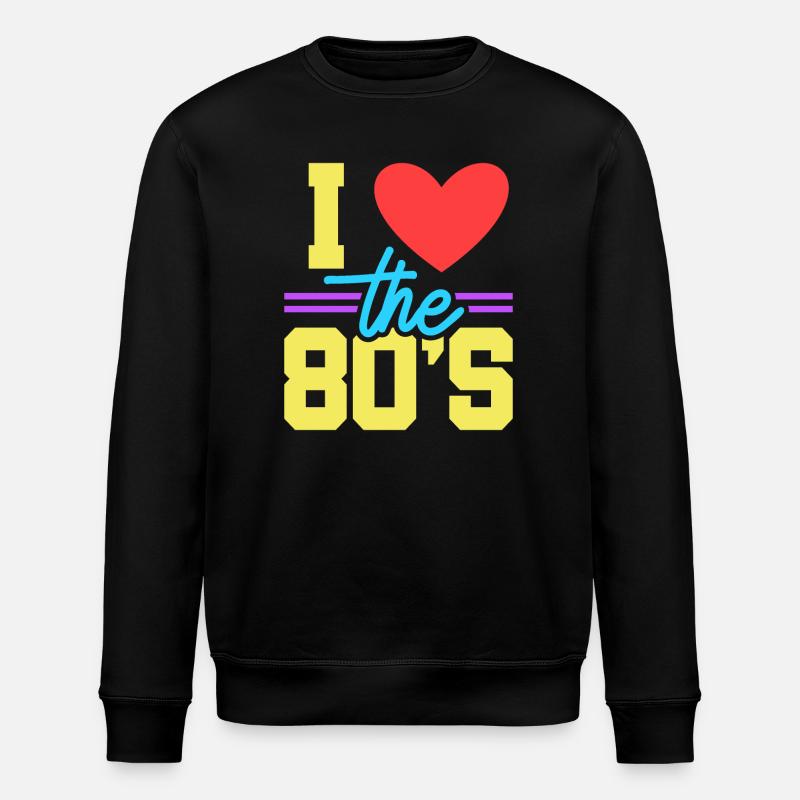80er Achtziger - Stanley/Stella Unisex Bio-Sweatshirt ROLLER - Schwarz