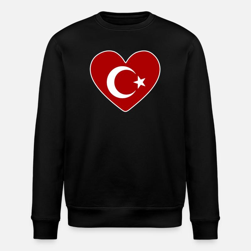 Coeur comme drapeau turc - Sweat bio ROLLER Stanley/Stella Unisexe - noir