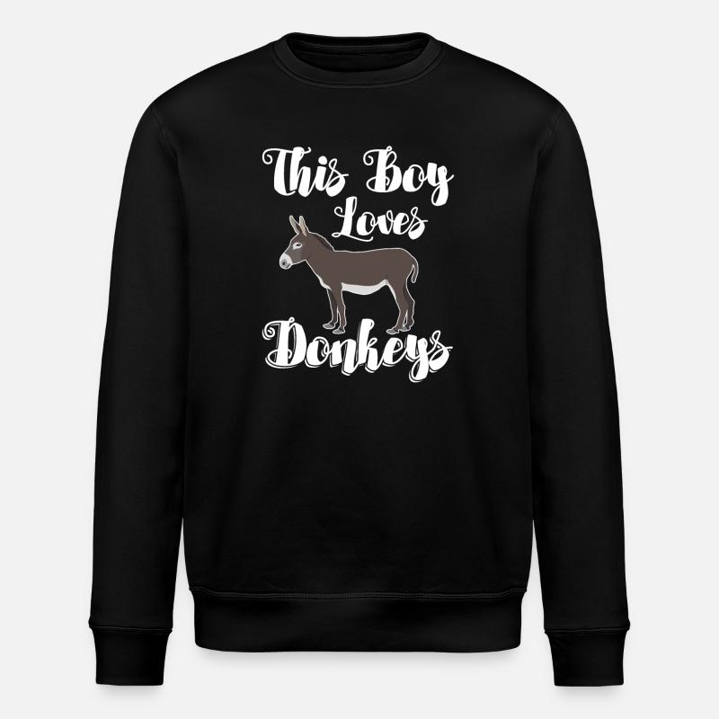 Donkey - This Boy Loves Donkeys - Stanley/Stella ROLLER Unisex Organic Sweatshirt - black