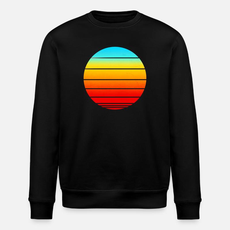 Sonnenuntergangsstreifen im Kreis - Stanley/Stella Unisex Bio-Sweatshirt ROLLER - Schwarz