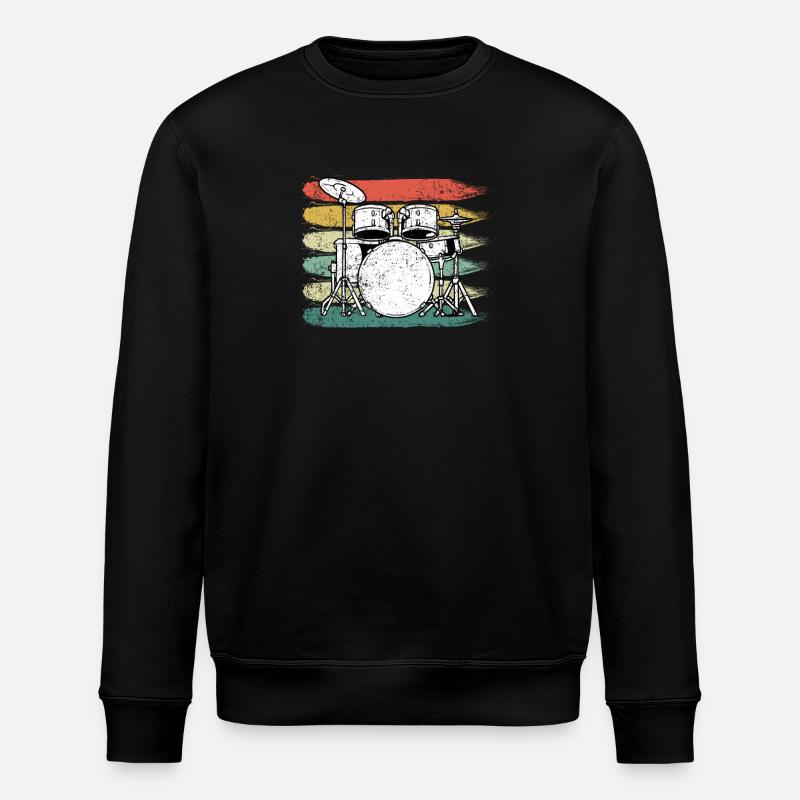 Drummer Drums - Stanley/Stella ROLLER Unisex Organic Sweatshirt - black