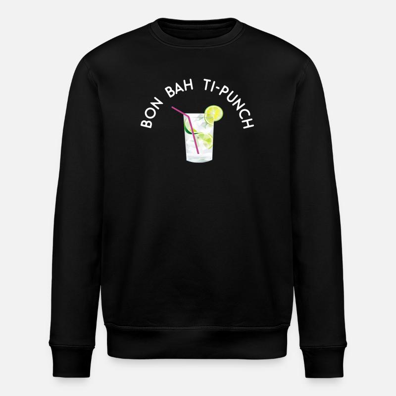 Bon bah Ti-punch - texte blanc - Sweat bio ROLLER Stanley/Stella Unisexe - noir