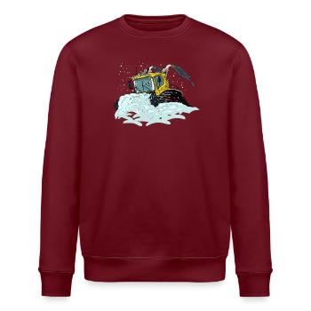 gelbe Schneeschaufel - Stanley/Stella Unisex Bio-Sweatshirt ROLLER - Burgunderrot - Vorne - Nik (191cm)