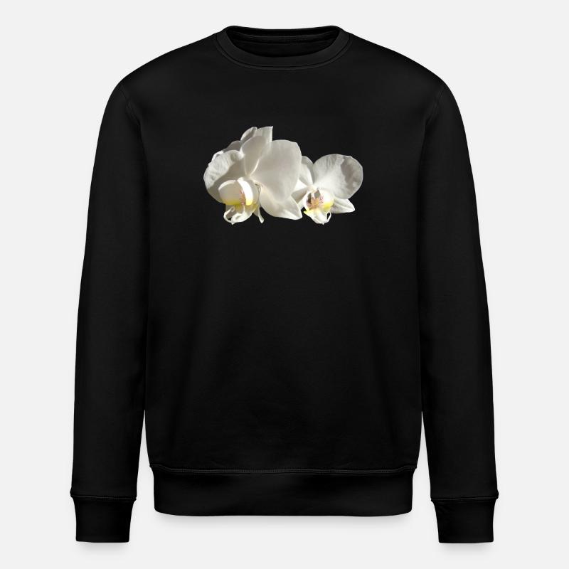 Orchidée blanche - Sweat bio ROLLER Stanley/Stella Unisexe - noir
