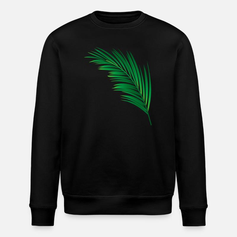 einzelnes grünes Palmenblatt - Stanley/Stella Unisex Bio-Sweatshirt ROLLER - Schwarz