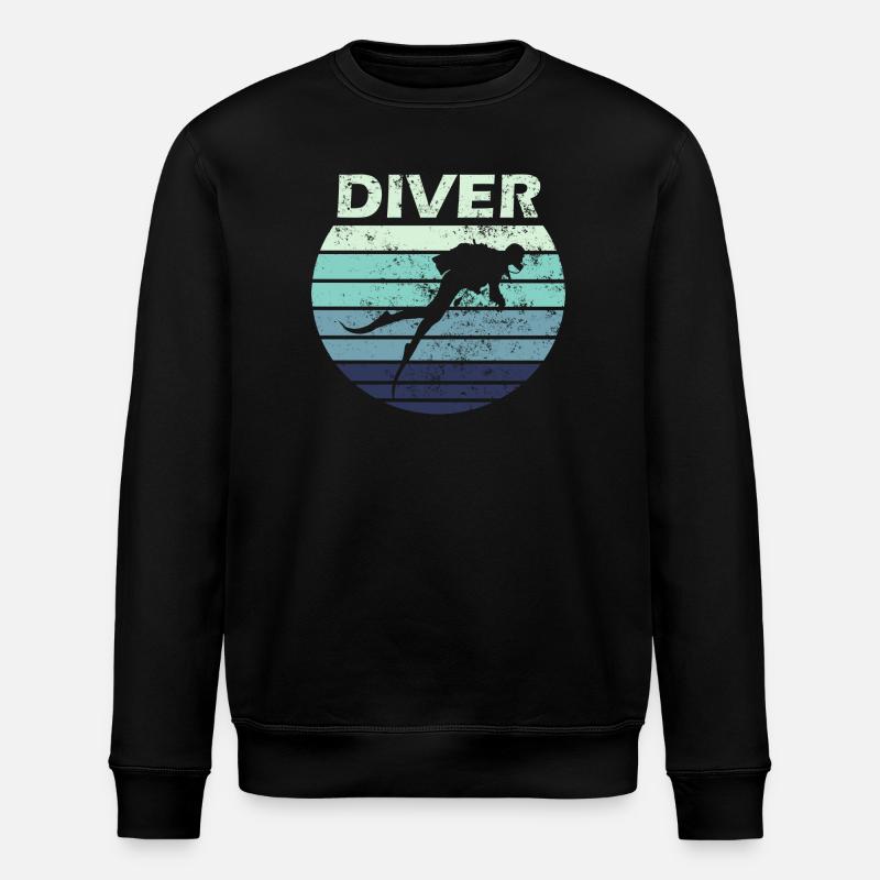 Diver diving - Stanley/Stella ROLLER Unisex Organic Sweatshirt - black