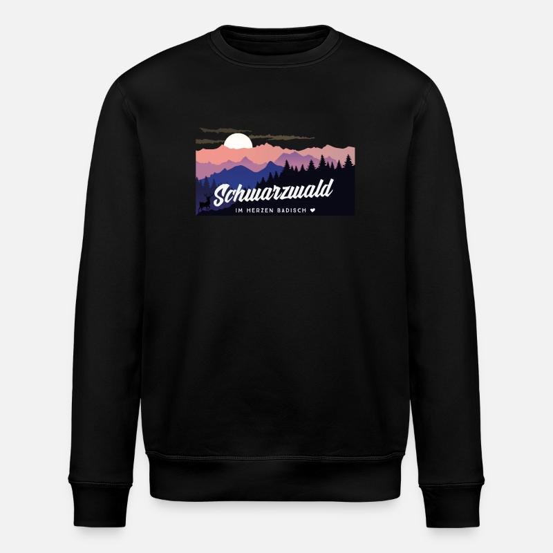 Schwarzwald - im Herzen Badisch - Stanley/Stella Unisex Bio-Sweatshirt ROLLER - Schwarz