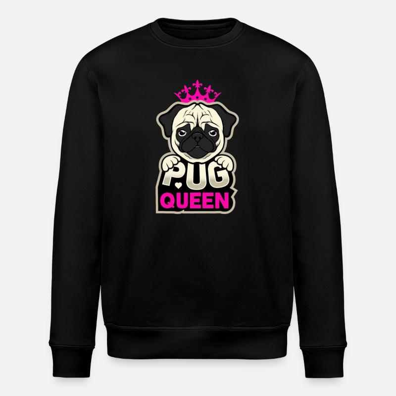Pug Pug Queen - Sweat bio ROLLER Stanley/Stella Unisexe - noir