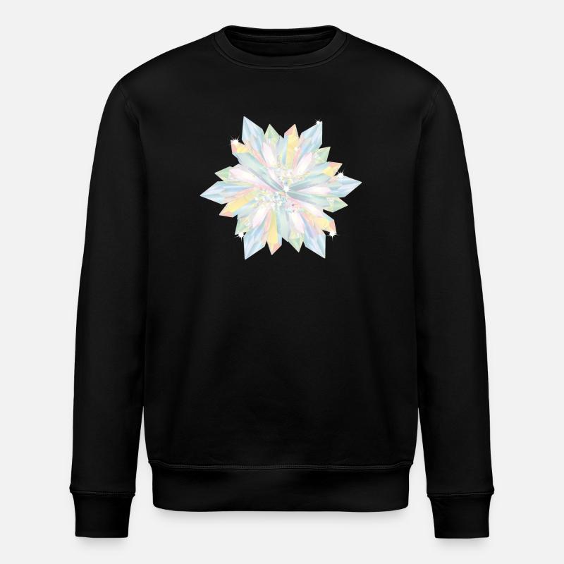 iridescent crystals star - Stanley/Stella ROLLER Unisex Organic Sweatshirt - black